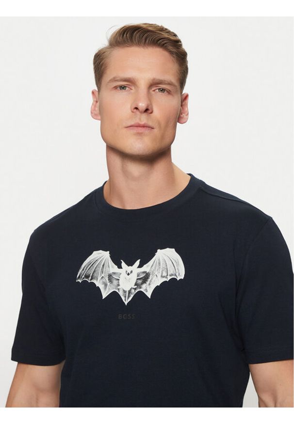 BOSS T-Shirt Spiderbat 50534924 Granatowy Regular Fit. Kolor: niebieski. Materiał: bawełna