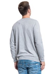 Wrangler - SWETER MĘSKI WRANGLER CREWNECK KNIT MID GREY MEL W8A02PX37 112132350