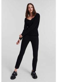 Karl Lagerfeld sweter damski kolor czarny lekki. Kolor: czarny. Materiał: dzianina, prążkowany. Długość rękawa: długi rękaw. Długość: długie #2