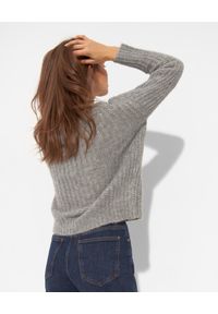 PESERICO - Szary sweter z wełną alpaki. Kolor: szary. Materiał: wełna. Długość rękawa: długi rękaw. Długość: długie. Wzór: ażurowy #2