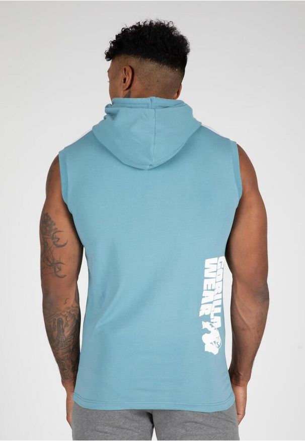 GORILLA WEAR - Oswego S Z kapturem Koszulka - Niebieski. Typ kołnierza: kaptur. Kolor: niebieski. Długość rękawa: bez rękawów