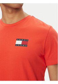 Tommy Jeans T-Shirt Essential DM0DM20740 Pomarańczowy Slim Fit. Kolor: pomarańczowy. Materiał: bawełna #5