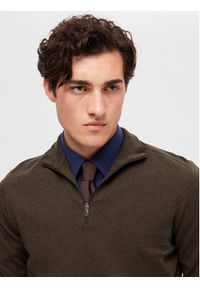 Selected Homme Sweter 16074687 Brązowy Regular Fit. Kolor: brązowy. Materiał: bawełna #5