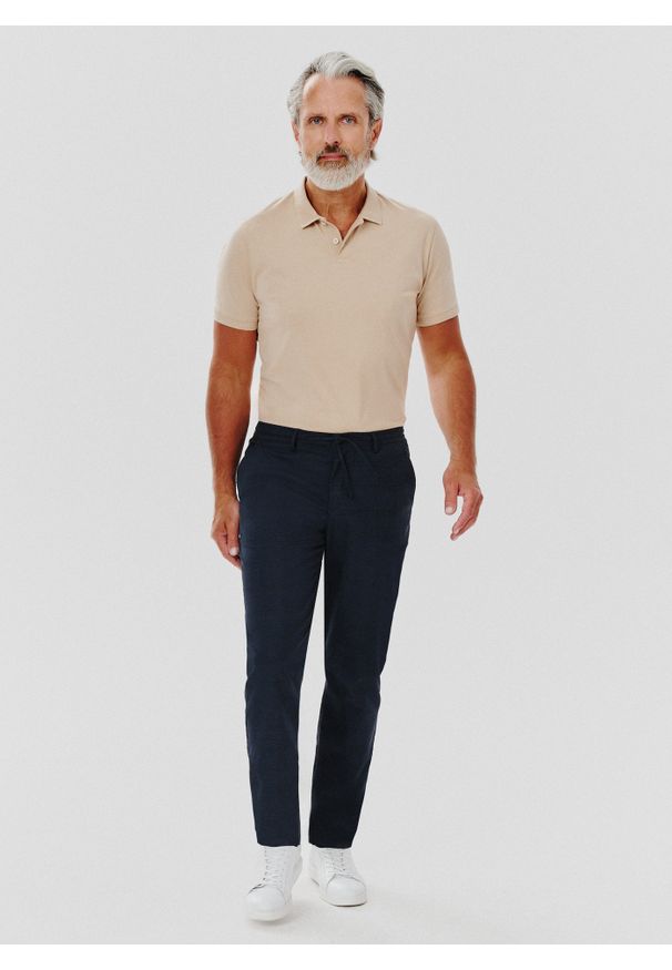 Pako Lorente - PAKO LORENTE – Męskie spodnie w kolorze granatowym w kratę. Kolor: niebieski