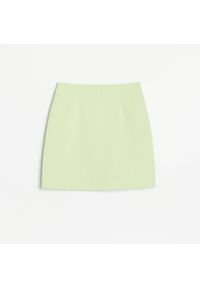 Reserved - Spódnica mini ze strukturalnej dzianiny - Zielony. Kolor: zielony. Materiał: dzianina #1