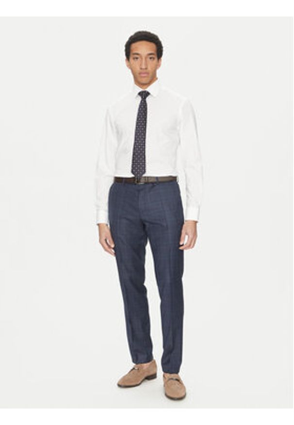 BOSS Koszula Hank 50532804 Biały Slim Fit. Kolor: biały. Materiał: bawełna