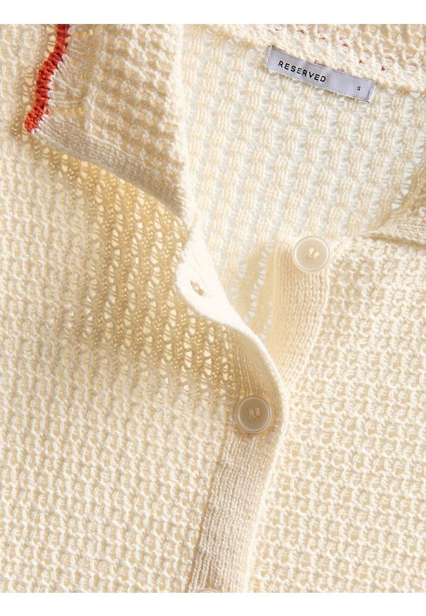 Reserved - Sweter z krótkim rękawem - wielobarwny. Materiał: bawełna, dzianina. Długość rękawa: krótki rękaw. Długość: krótkie