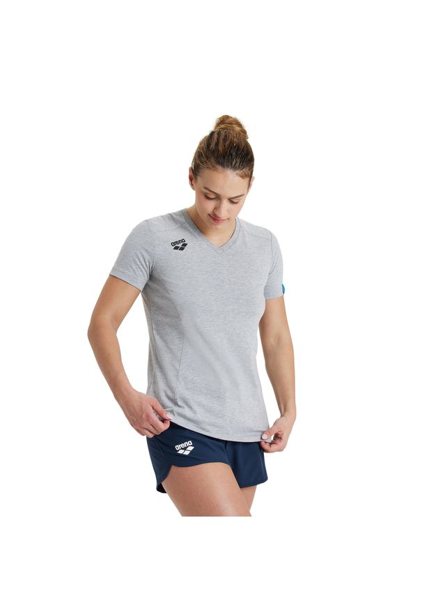 Koszulka damska Arena Team T-Shirt Panel. Kolor: szary. Materiał: bawełna. Sport: pływanie, fitness