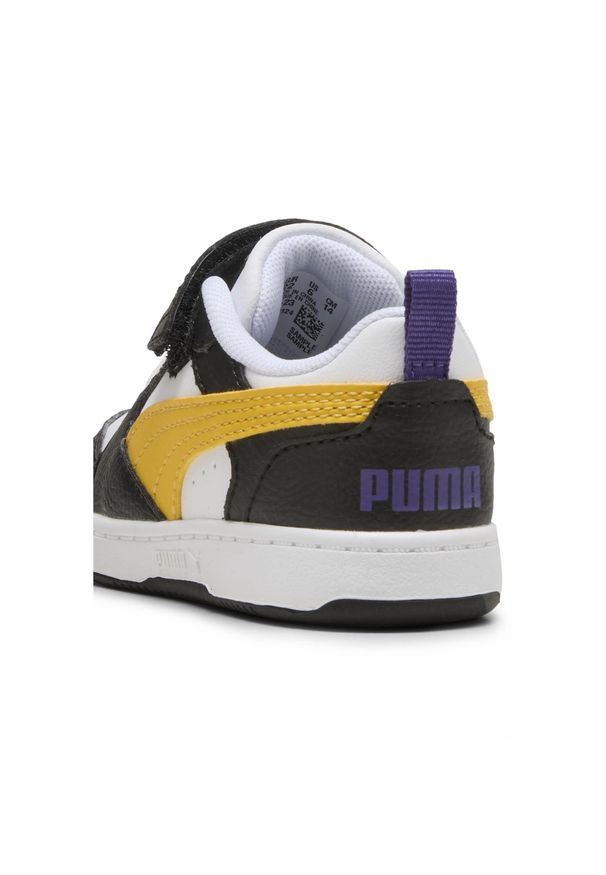 Puma - Sneakersy PUMA Rebound V6 Lo dla małych dzieci PUMA Black Yellow Sizzle White. Kolor: żółty, biały, wielokolorowy, czarny