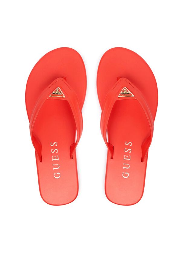 Guess Japonki FLJCNY ELE24 Czerwony. Kolor: czerwony. Materiał: skóra