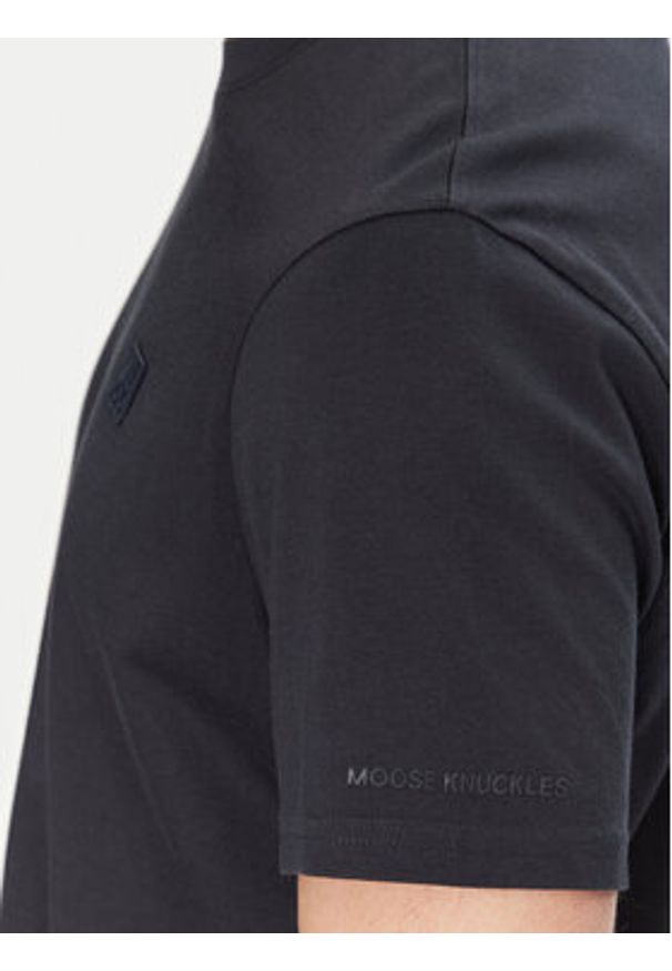 Moose Knuckles T-Shirt Duluth M15MT759 Granatowy Regular Fit. Kolor: niebieski. Materiał: bawełna