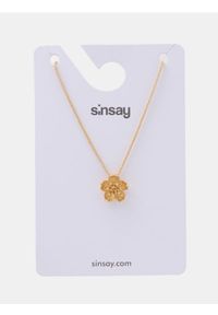 Sinsay - Naszyjnik z zawieszką w kształcie kwiata - złoty. Materiał: złote. Kolor: złoty #1