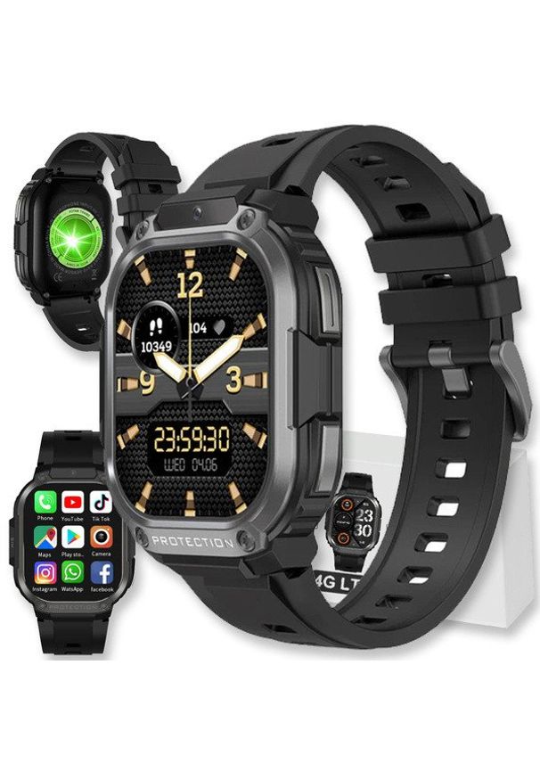 Active Band - SMARTWATCH ZEGAREK ROZMOWY MENU POLSKIE DAMSKI MĘSKI CZARNY SPORT PL SMART DM63. Rodzaj zegarka: smartwatch. Kolor: czarny. Styl: sportowy