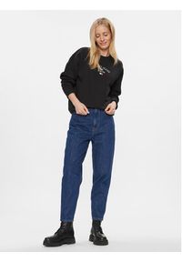 Tommy Jeans Bluza Lux Ath DW0DW16413 Czarny Relaxed Fit. Kolor: czarny. Materiał: syntetyk