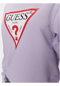 Guess Bluza W2YQ16 KBA10 Fioletowy Regular Fit. Kolor: fioletowy. Materiał: bawełna