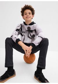 bonprix - Bluza z kapturem z miękkiej mieszanki bawełny. Typ kołnierza: kaptur. Kolor: szary. Materiał: bawełna. Styl: elegancki #3