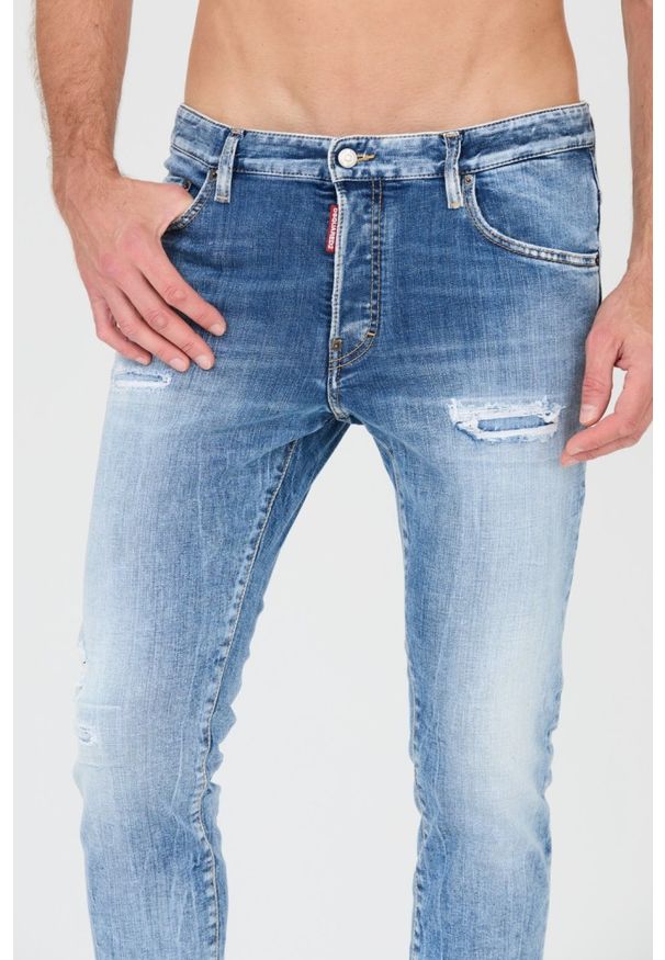 DSQUARED2 Niebieskie jeansy Skater. Kolor: niebieski