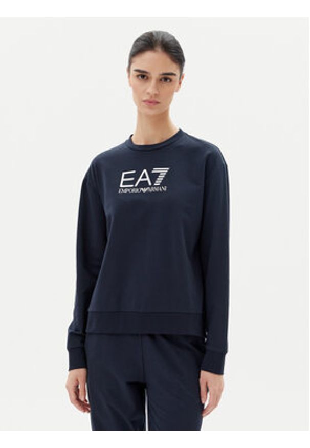 EA7 Emporio Armani Dres 7W000115 AF13135 UB102 Granatowy Regular Fit. Kolor: niebieski. Materiał: bawełna