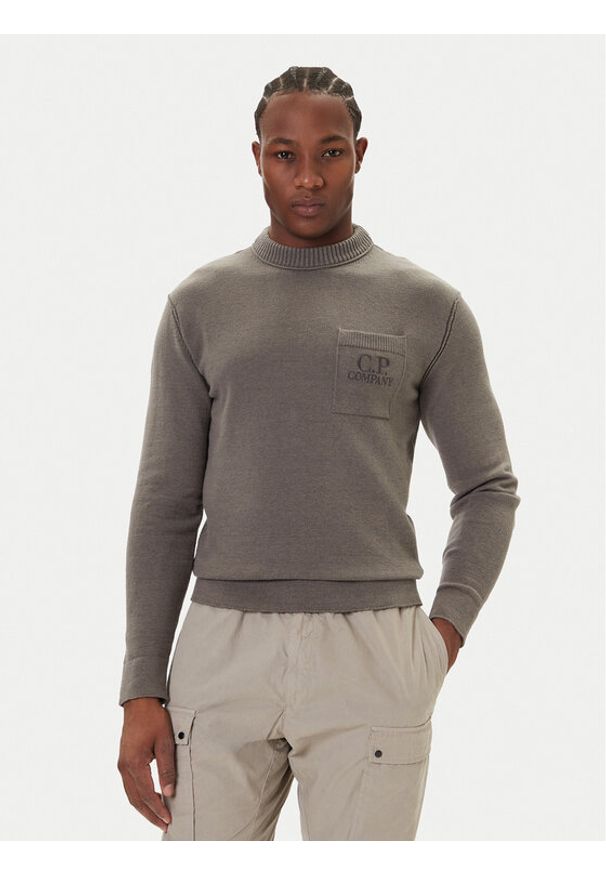 C.P. Company Sweter 19CMKN061A110432A Szary Regular Fit. Kolor: szary. Materiał: bawełna