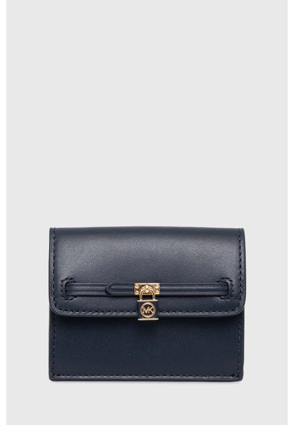 MICHAEL Michael Kors portfel skórzany damski kolor granatowy. Kolor: niebieski. Materiał: skóra