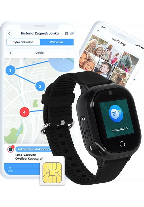 Smartwatch Bezpieczna Rodzina LocoWatch Lite S Czarny. Rodzaj zegarka: smartwatch. Kolor: czarny