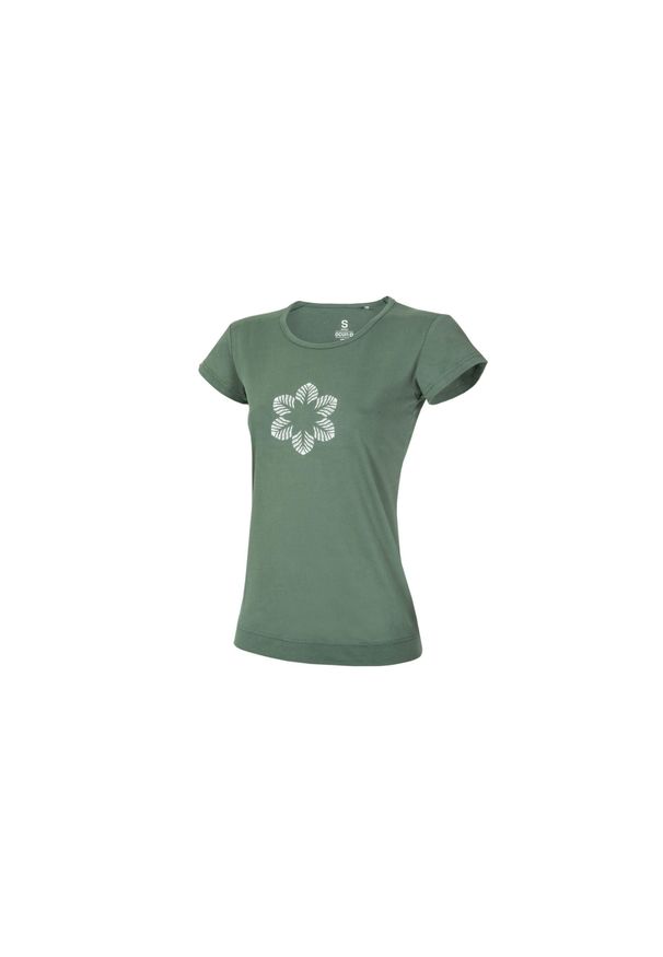 OCUN - Koszulka damska Ocun Classic T Organic Flower. Kolor: zielony. Sport: turystyka piesza, wspinaczka