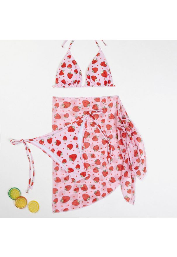 Intica - Bikini z pareo na plażę i basen Constanse. Kolor: wielokolorowy. Materiał: materiał