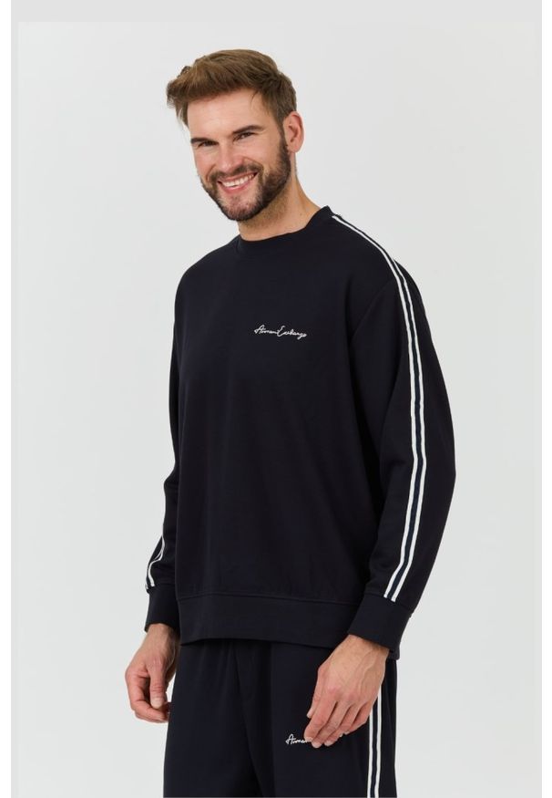 Armani Exchange - ARMANI EXCHANGE Granatowa męska bluza, Rozmiar M. Kolor: niebieski