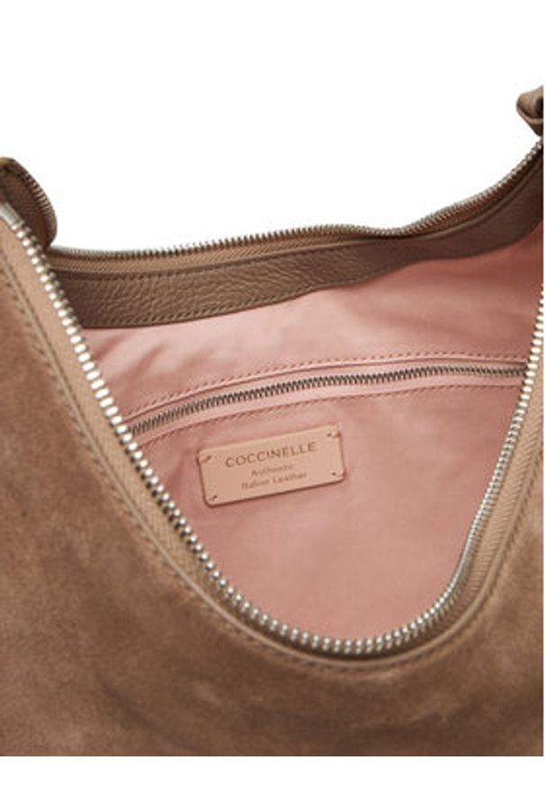 Coccinelle Saszetka 323410 Szary. Kolor: beżowy. Materiał: skórzane, zamszowe