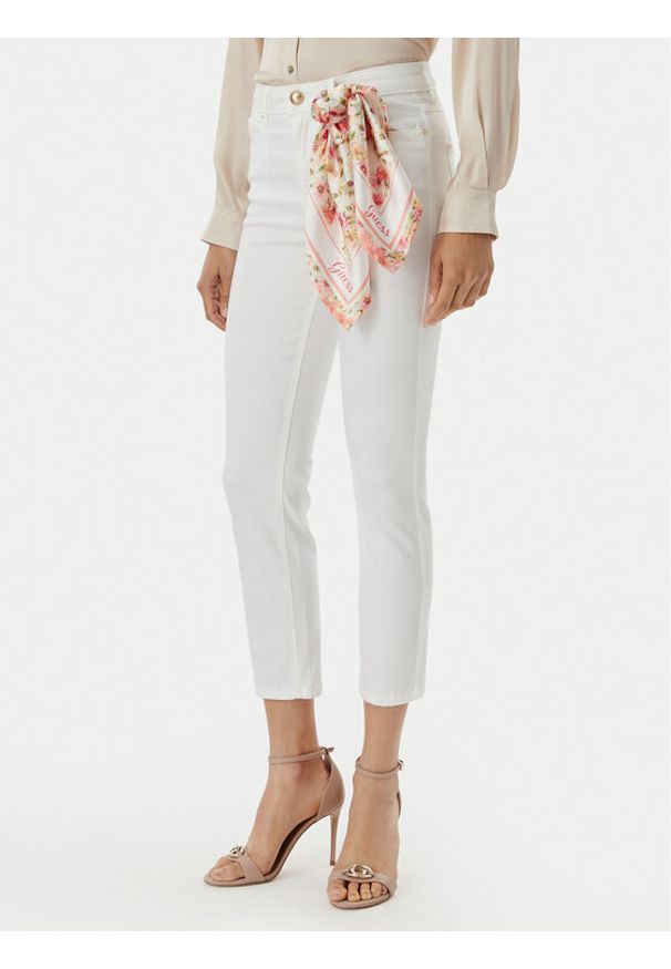 Guess Jeansy W5GA91 W93CM Biały Skinny Fit. Kolor: biały