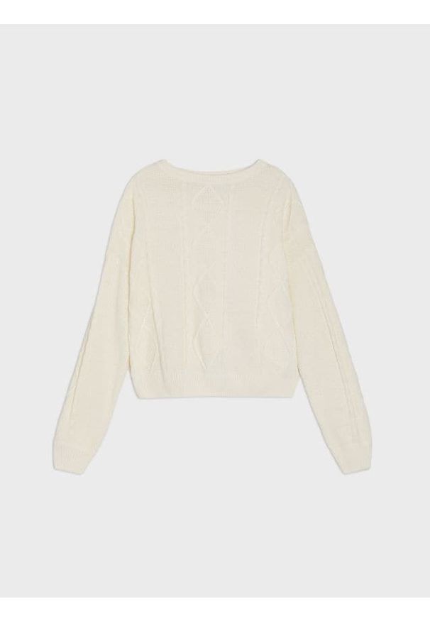 Sinsay - Strukturalny sweter - kremowy. Kolor: kremowy