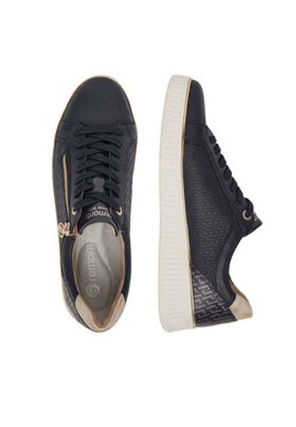 Remonte Sneakersy D2E00-14 Granatowy. Kolor: niebieski. Materiał: skóra