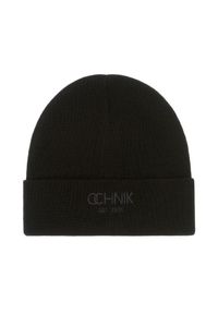 Ochnik - Czarna czapka zimowa męska z logo OCHNIK. Kolor: czarny. Materiał: akryl. Sezon: zima #2