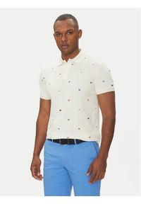 TOMMY HILFIGER - Tommy Hilfiger Polo Critter MW0MW39044 Beżowy Regular Fit. Typ kołnierza: polo. Kolor: beżowy. Materiał: bawełna