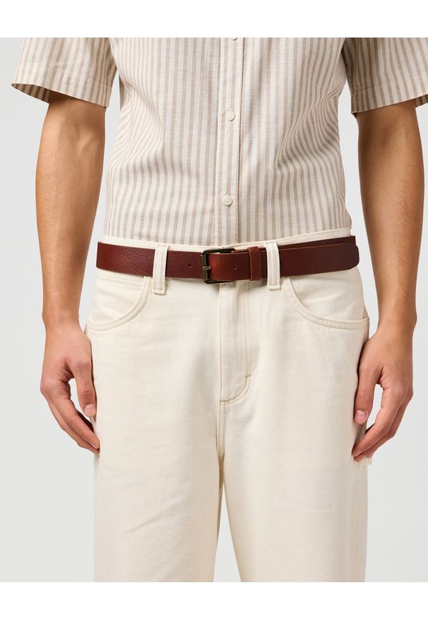 Wrangler - MESKI PASEK WRANGLER ROLLER BUCKLE BELT BROWN 112365270