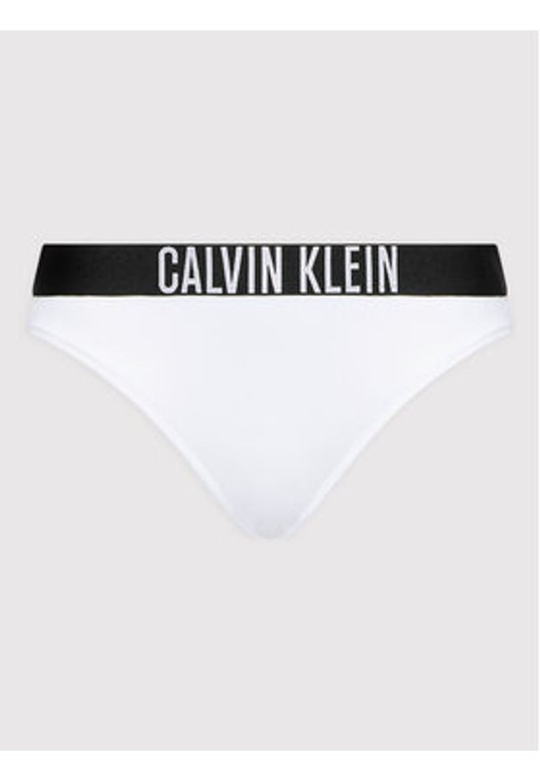 Calvin Klein Swimwear Dół od bikini Classic KW0KW01859 Biały. Kolor: biały. Materiał: syntetyk