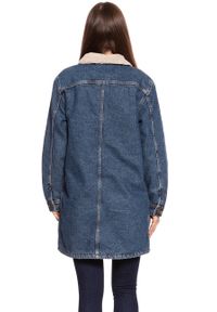 Lee - DAMSKA KURTKA JEANSOWA LEE SHERPA DUSTER DARK STONE L54ERDSS. Materiał: jeans #8