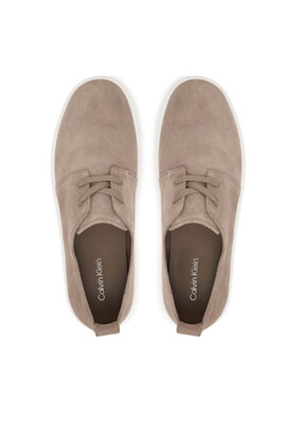 Calvin Klein Sneakersy Hybrid Clean Cup Derby Su HM0HM02078 Beżowy. Kolor: beżowy. Materiał: zamsz, skóra