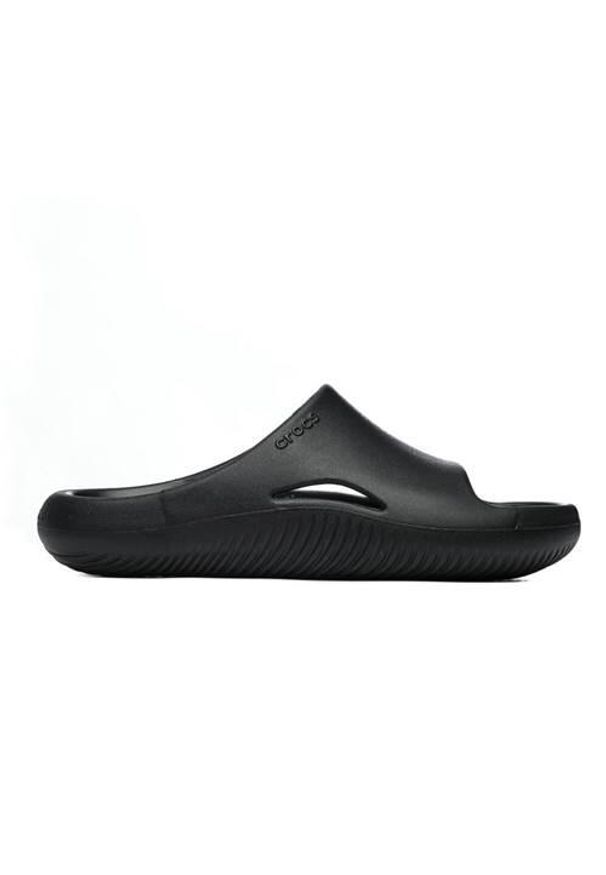 Klapki męskie Crocs Mellow Slide. Okazja: do domu. Kolor: czarny. Materiał: guma, materiał, syntetyk