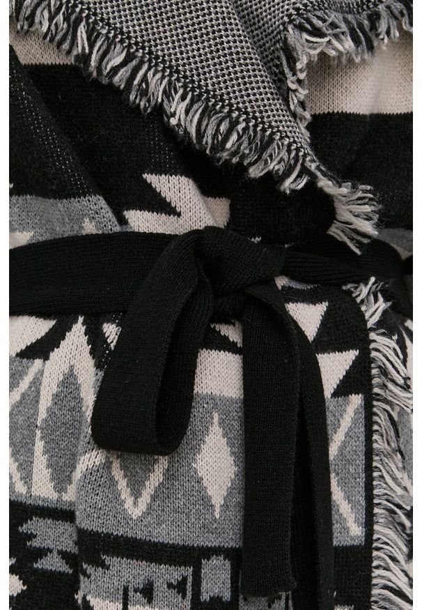 TwinSet - Twinset - Kardigan z domieszką wełny. Kolor: czarny. Materiał: wełna