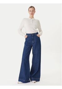 KAOS Sweter RI1KT019 Écru Regular Fit. Materiał: wełna