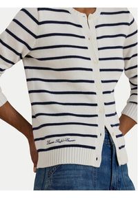 Lauren Ralph Lauren - LAUREN RALPH LAUREN Kardigan 200P03495001 Biały Slim Fit. Kolor: biały. Materiał: bawełna #3