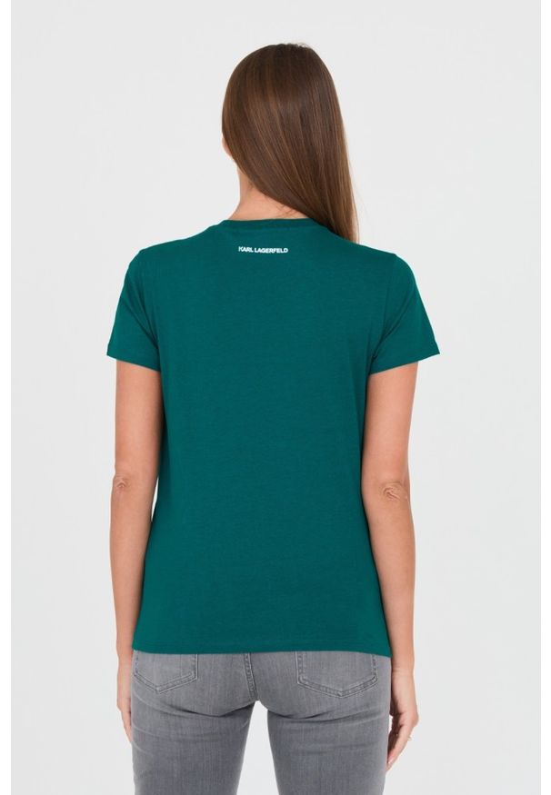 Karl Lagerfeld - KARL LAGERFELD Zielony damski t-shirt Karl, Rozmiar S. Kolor: zielony