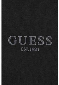 Guess t-shirt bawełniany kolor czarny z aplikacją. Kolor: czarny. Materiał: bawełna. Wzór: aplikacja. Styl: klasyczny #3