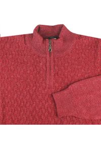 Sweter dla Mężczyzny - Lasota - Czerwony, Krótki Zamek. Kolor: czerwony. Materiał: akryl, bawełna. Długość: krótkie. Sezon: zima, jesień #3