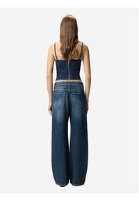 Pinko - PINKO Jeansy Wanda wide leg soft ocean Granatowy Regular Fit. Kolor: niebieski #6