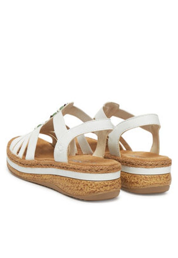 Rieker Sandały V0920-80 Biały. Kolor: biały. Materiał: materiał