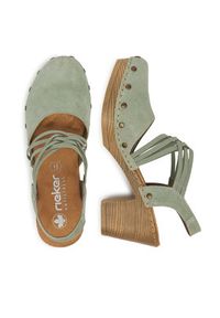 Rieker Sandały 66778-52 Zielony. Kolor: zielony. Materiał: zamsz, skóra #6