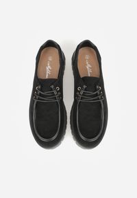 Renee - Czarne Półbuty Mokasyny w Stylu Boat Shoes ze Sznurowaniem Balmitar. Kolor: czarny. Materiał: jeans #3