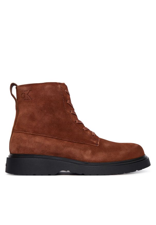 Trzewiki Calvin Klein. Kolor: brązowy